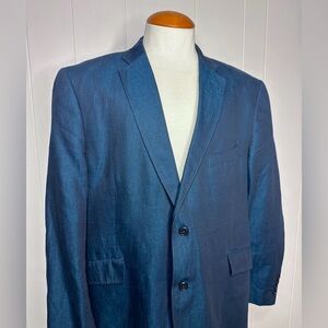 Madison Iridescent Blue Linen Blend Sport Coat Blazer